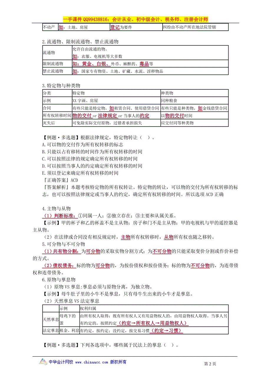 2016税务师涉税服务相关法律赵俊峰基础班讲义--- 物权法律制度_第2页