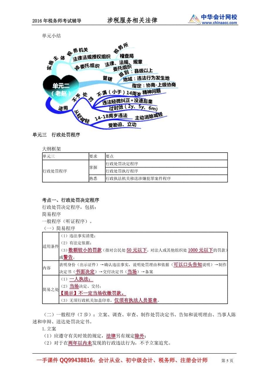 2016税务师涉税服务相关法律赵俊峰基础班讲义--- 行政处罚法律制度_第5页