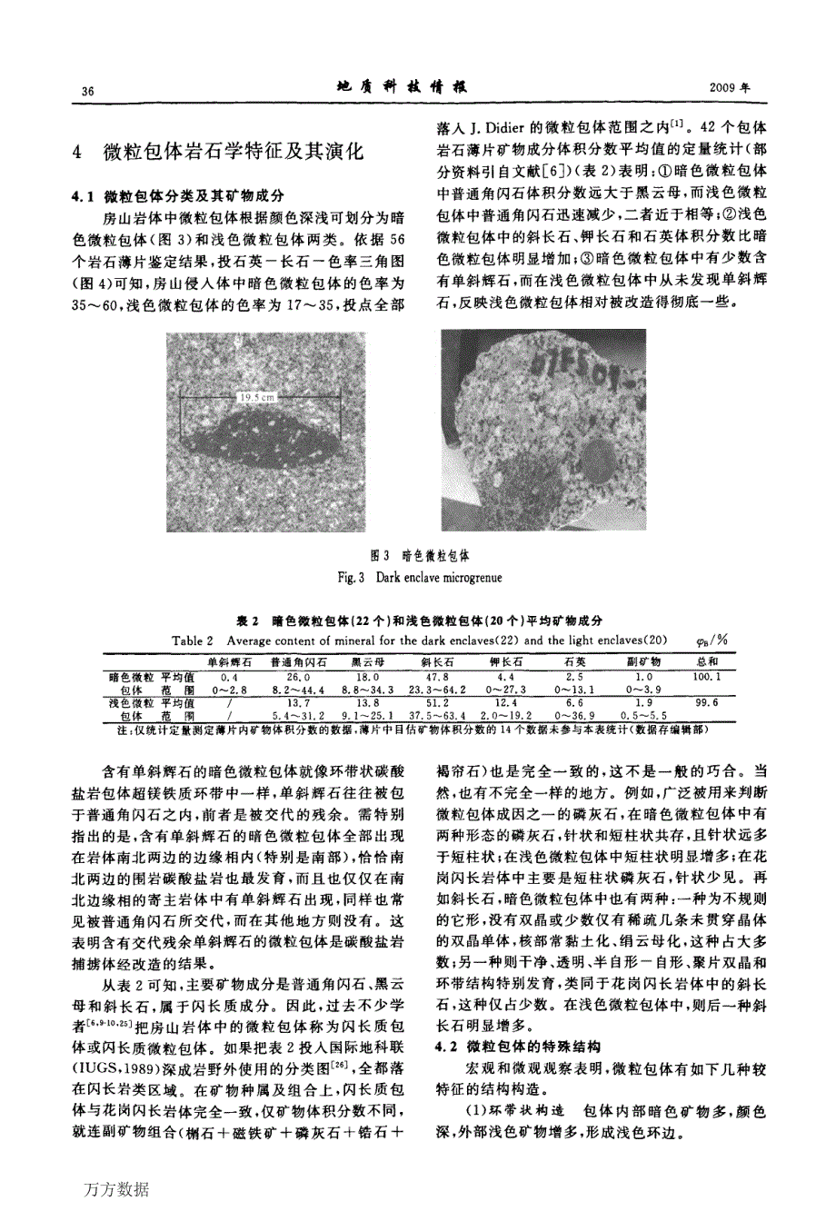 北京房山花岗闪长岩体中包体的演化及闪长质微粒包体的成因_第4页