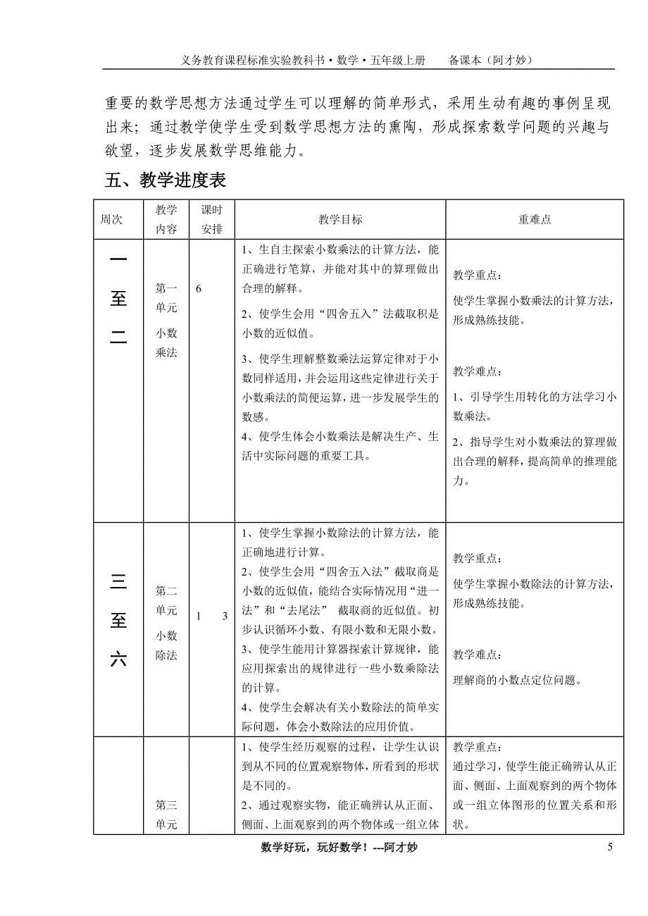 人教版小学数学五年级上册教案全集（155页）_第5页