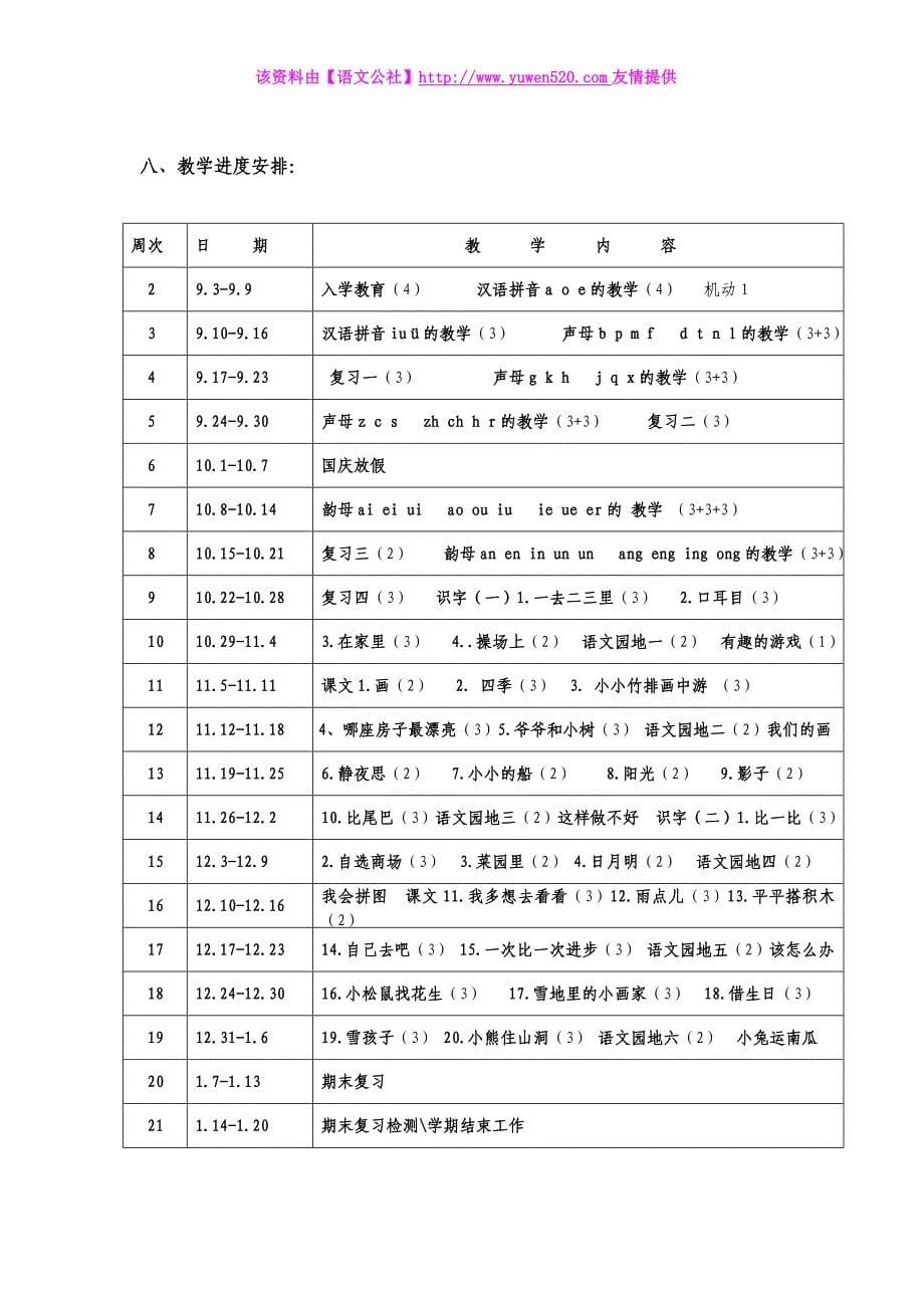 人教版小学语文一年级上册教案全集（168页）_第5页