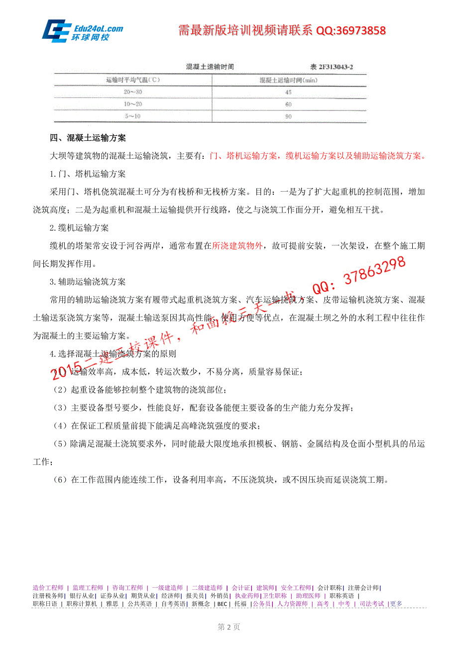 2015年版《全国二级建造师执业资格考试辅导》第21讲（水利）2F313040混凝土工程（二）_第2页