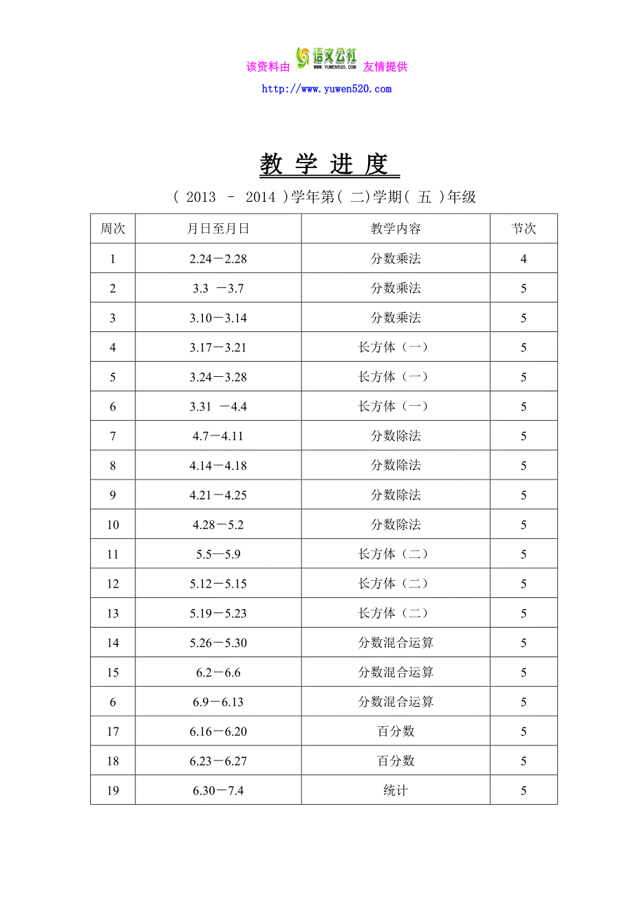 2014年北师大五年级下数学全册教案（表格版，151页）_第2页