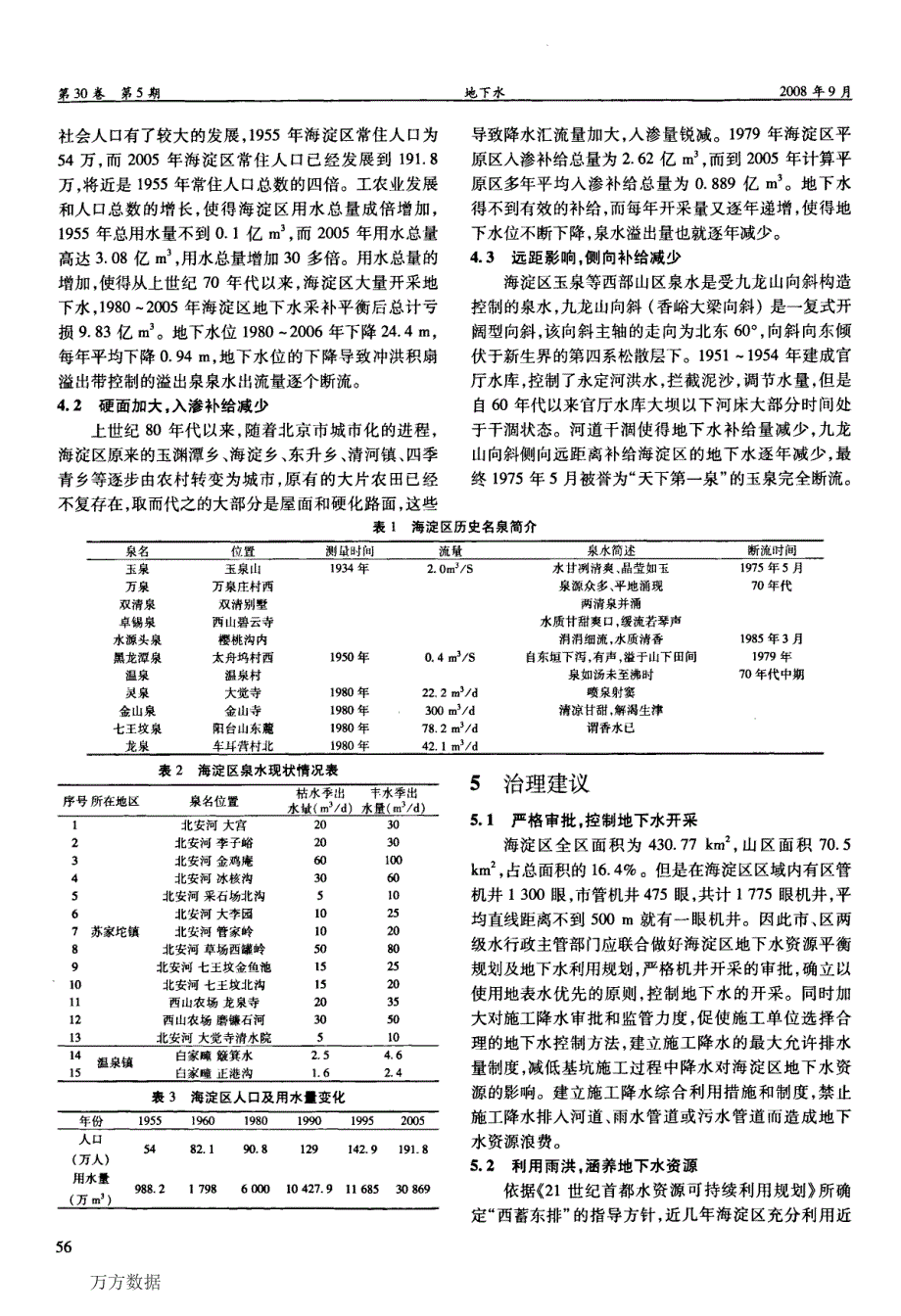北京海淀区泉水的变化原因分析及其治理建议_第2页