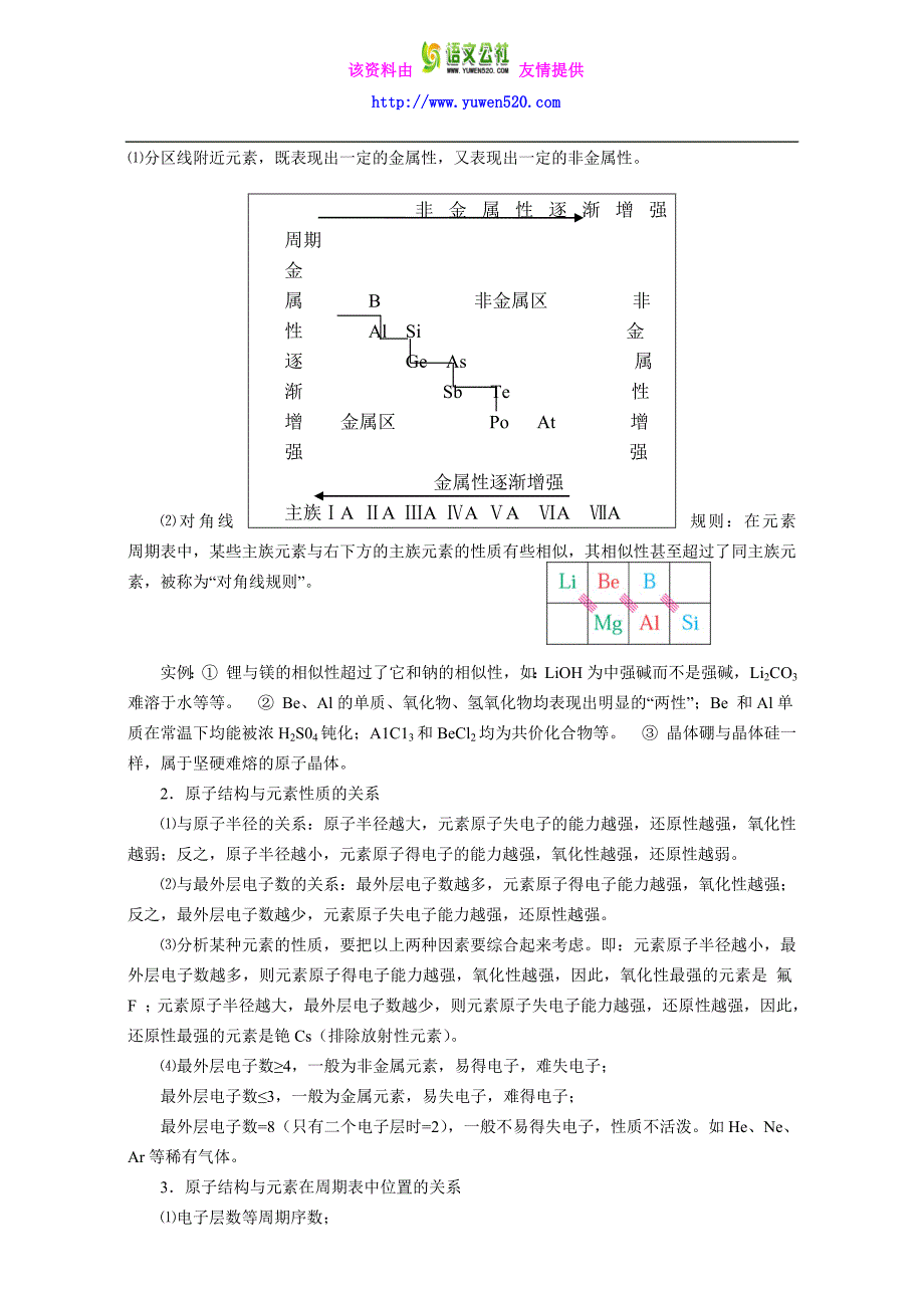 高考化学一轮知识点系列大全（二）考点十二 元素周期律和元素周期表_第4页