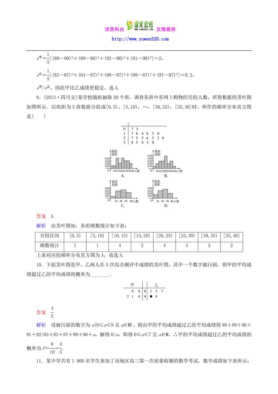 2016届高考数学一轮复习 题组层级快练86（含解析）_第4页