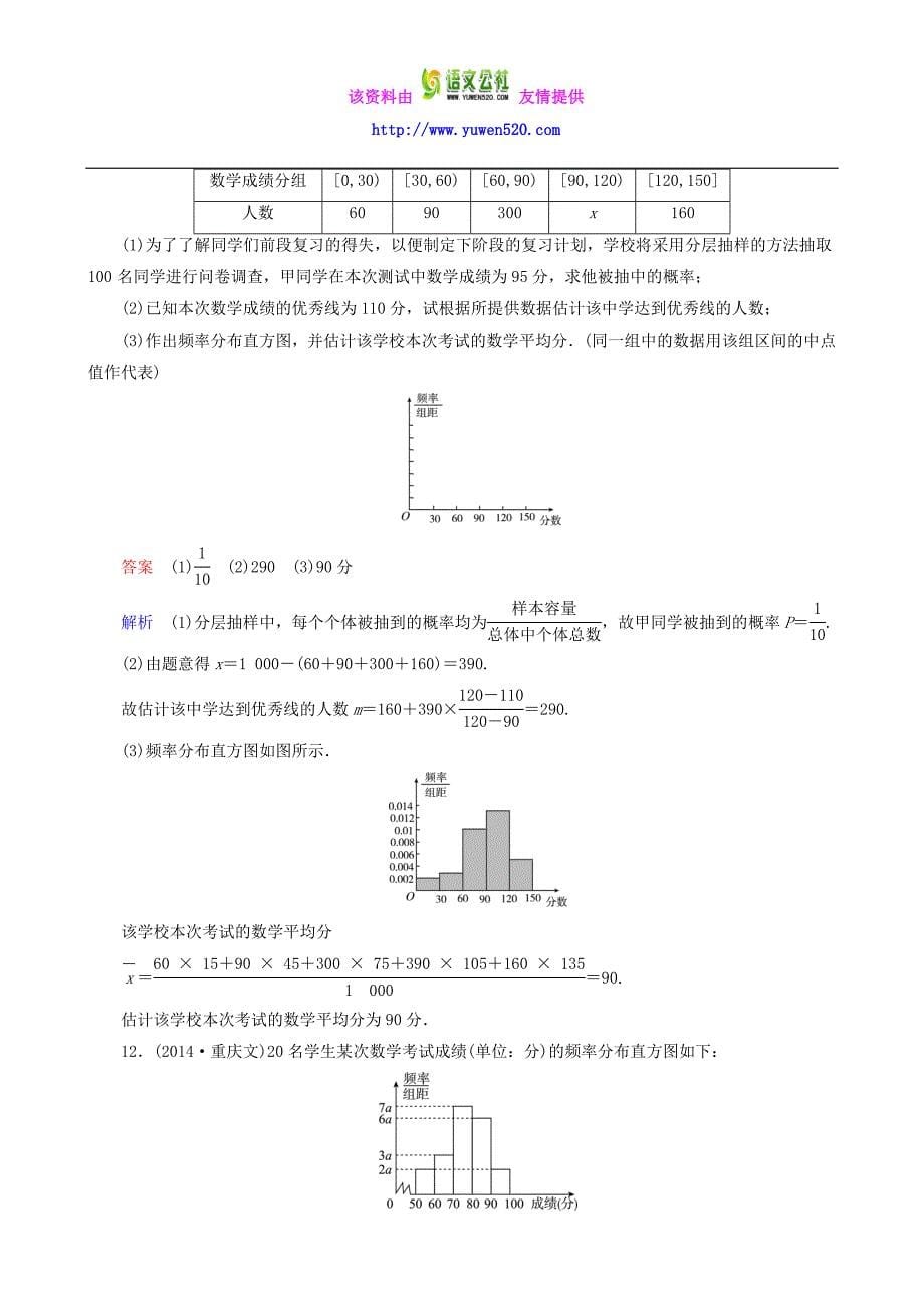 2016届高考数学一轮复习 题组层级快练86（含解析）_第5页