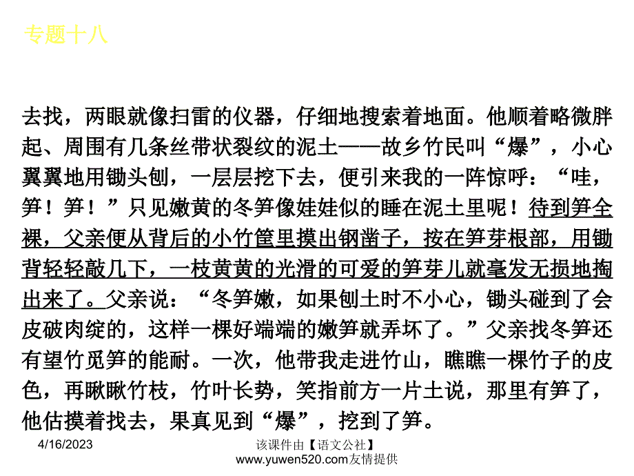 中考语文专题复习【18】紧扣文本，揣摩情感ppt课件_第3页