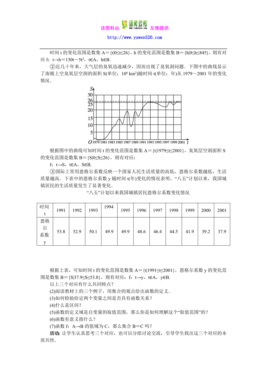 （人教B版）必修一名师精品：2.1.1.1《变量与函数的概念》教案设计（含答案）_第2页