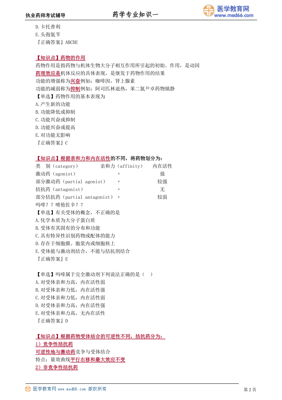 药学专业知识－习题精讲班讲义_7_第2页