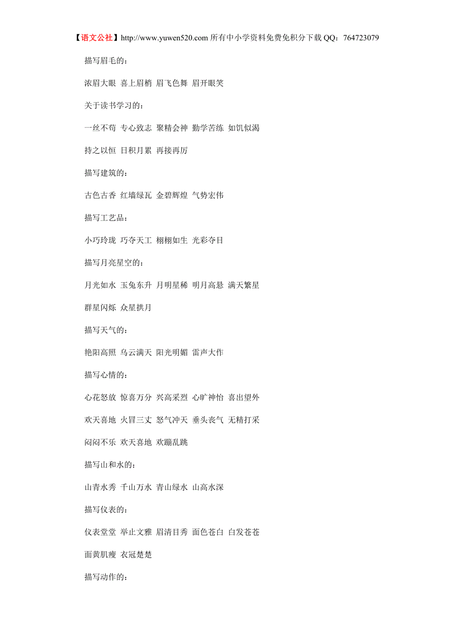 写作素材：常用成语归类_第4页