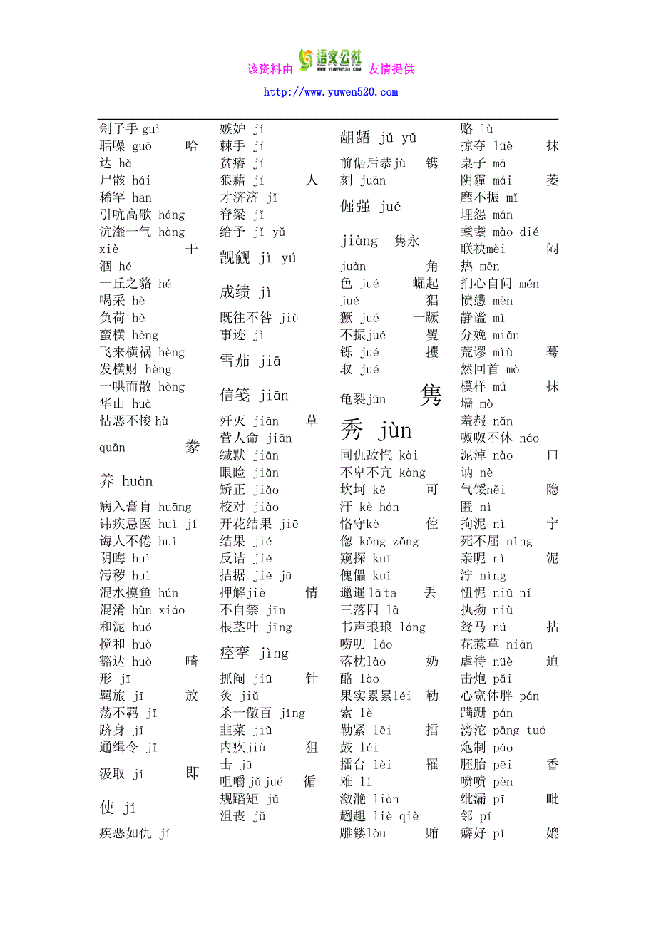 【人教版】最新中考语文总复习资料（Word版，62页）_第4页