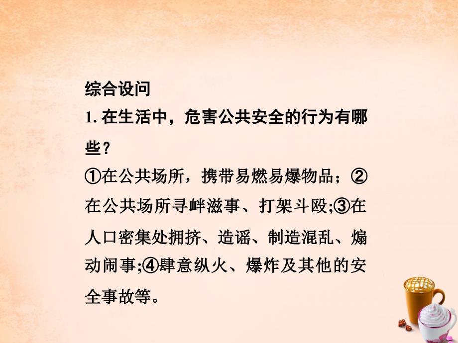 2016年中考政治热点专题复习（11）《关注公共安全，建设平安中国》ppt课件_第4页