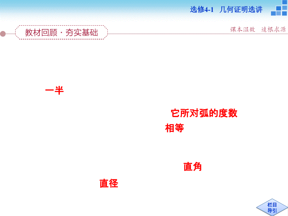 （人教A版）高考数学复习：选修4-1（第2讲）直线与圆的位置关系》课件_第2页