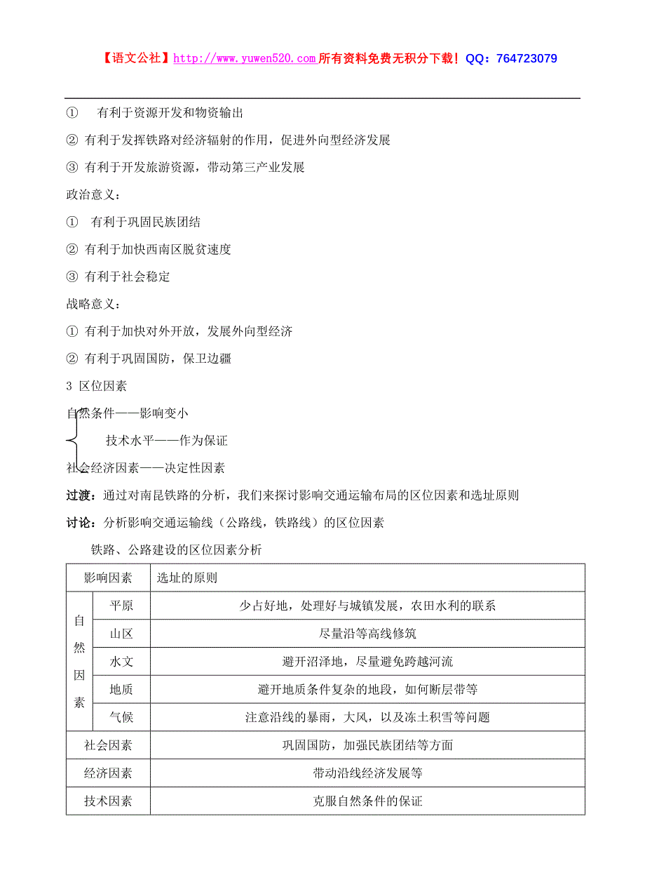 交通运输方式和布局教学设计_第3页