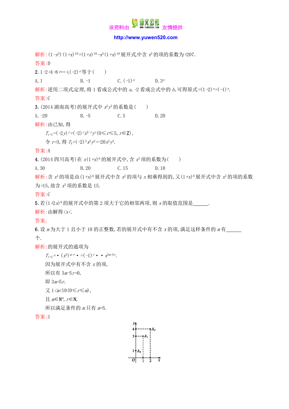 高中数学 1.3.1二项式定理课后训练 新人教A版选修2-3_第3页