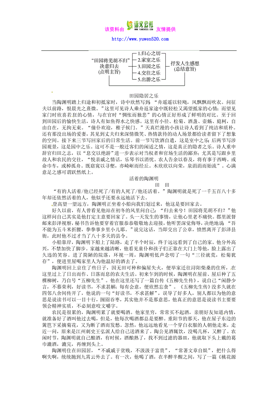 高中语文 第一单元 第1课 归去来兮辞并序导学案 北京版必修5_第4页