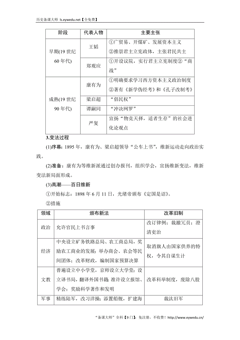 2017历史（岳麓版）一轮教案：选修1-第2讲　近代中外历史上的重大改革 Word版含答案_第4页