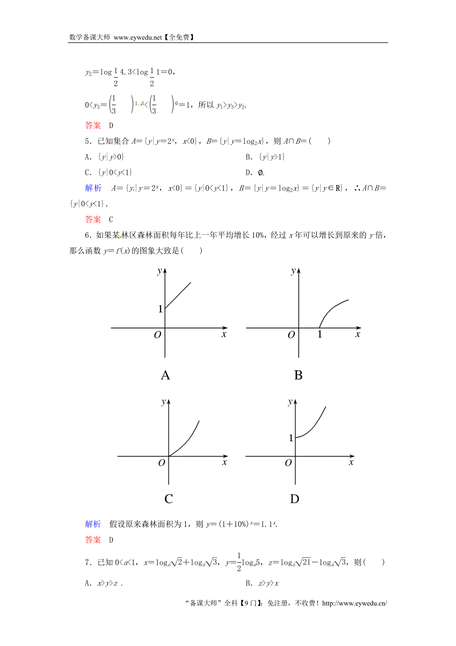 2015-2016学年高中数学 第二章 基本初等函数Ⅰ单元测试 新人教A版必修1_第2页