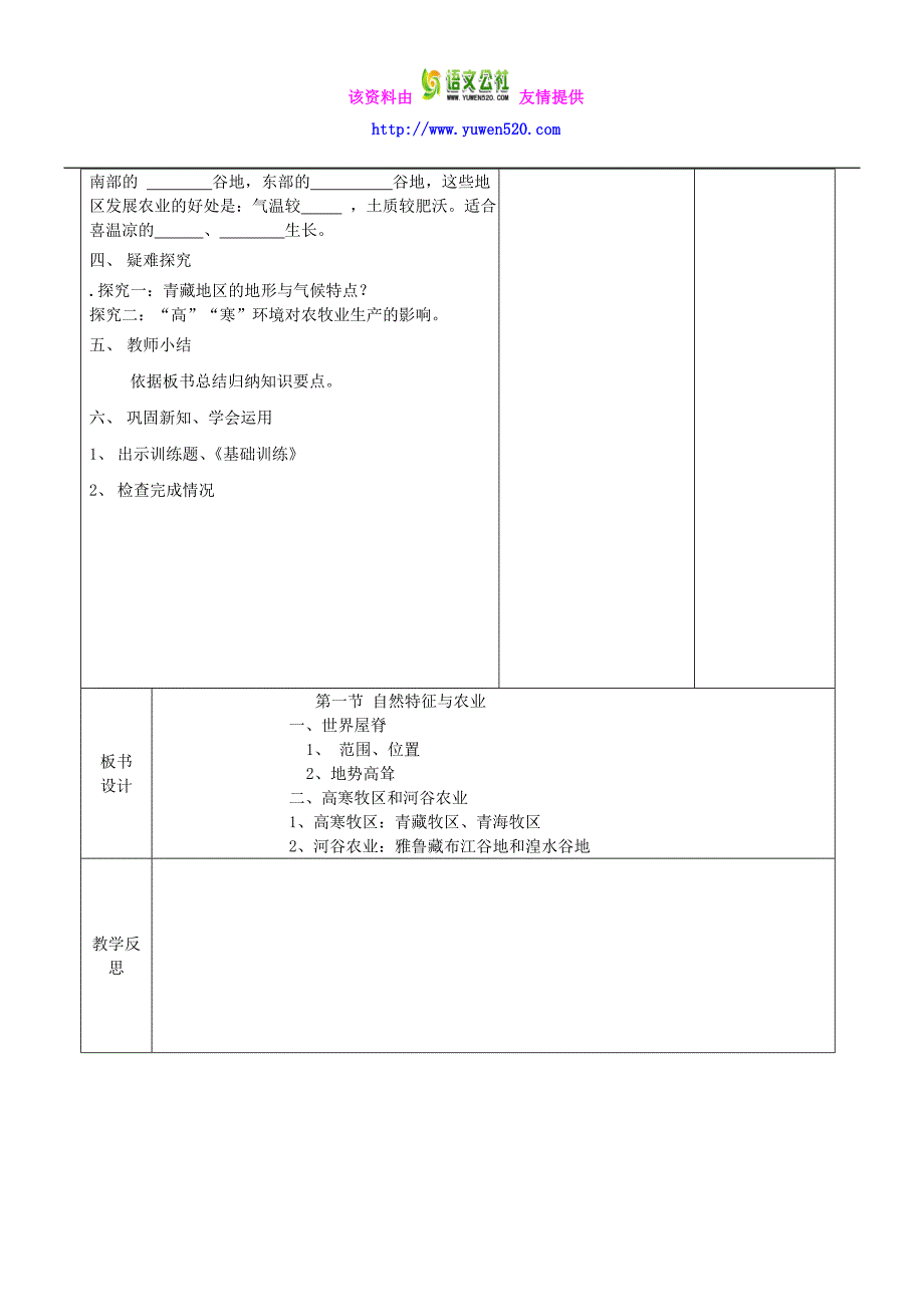 八年级地理下册 第九章 第一节 自然特征与农业教案 （新版）新人教版_第2页