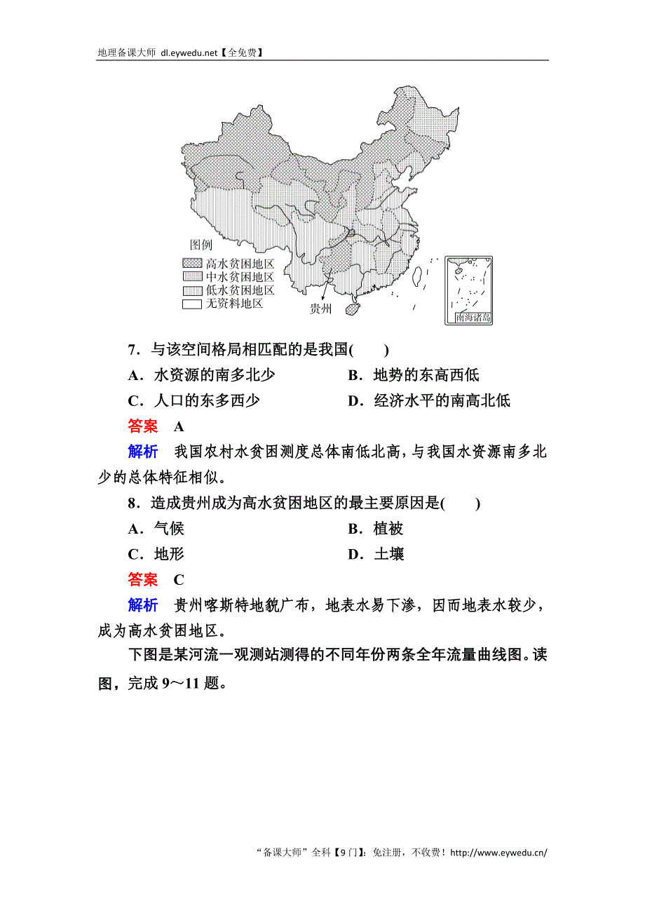 【金版教程】2017地理一轮规范特训：1-3-1 自然界的水循环　水资源的合理利用 Word版含解析_第4页