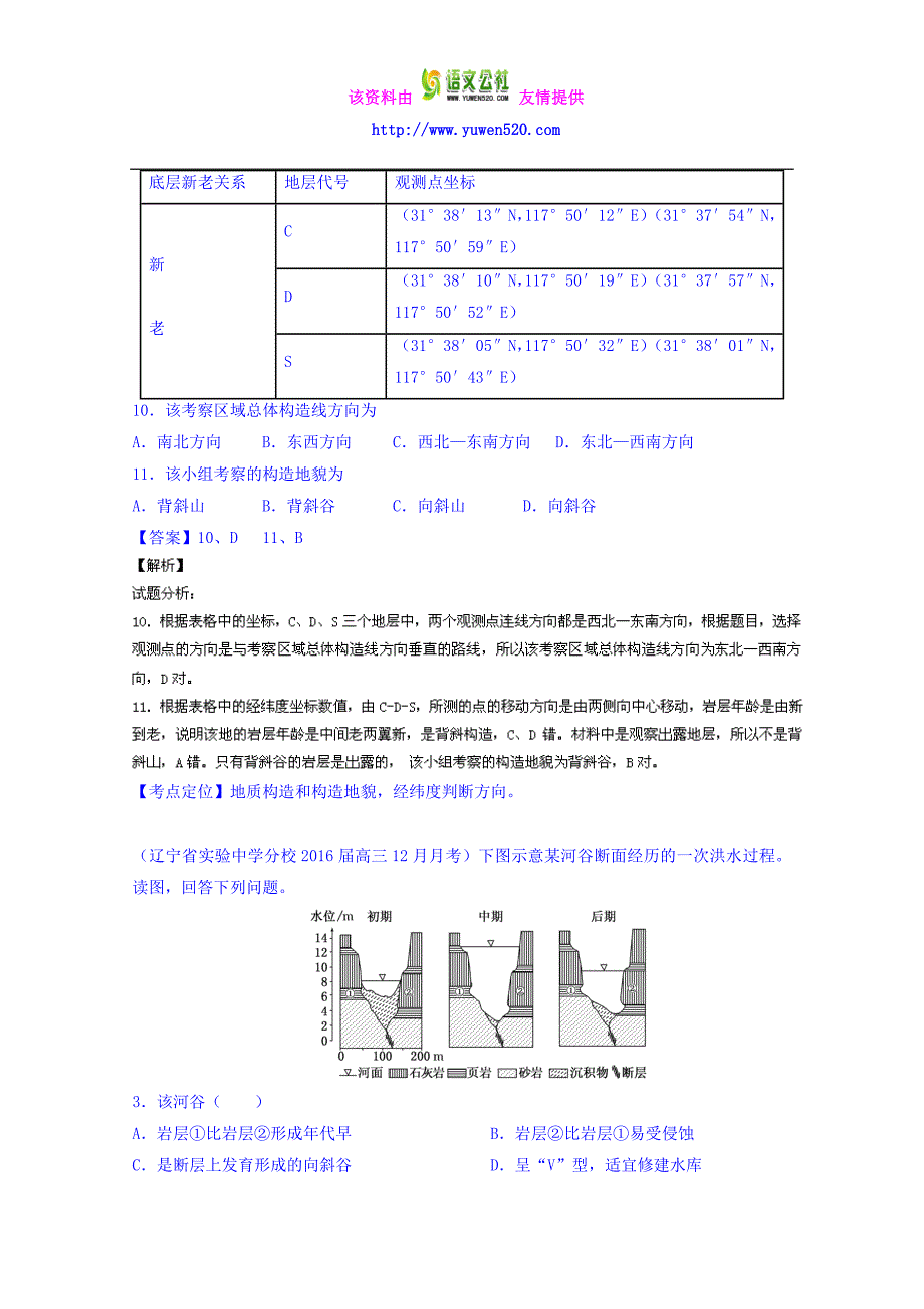 高考地理百所名校好题速递：专题05-地表形态的塑造（第02期，含答案）_第2页