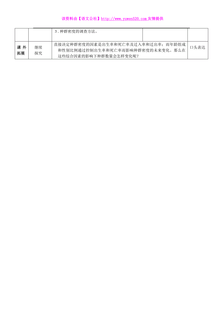 《种群的特征》教师教学实施方案_第3页