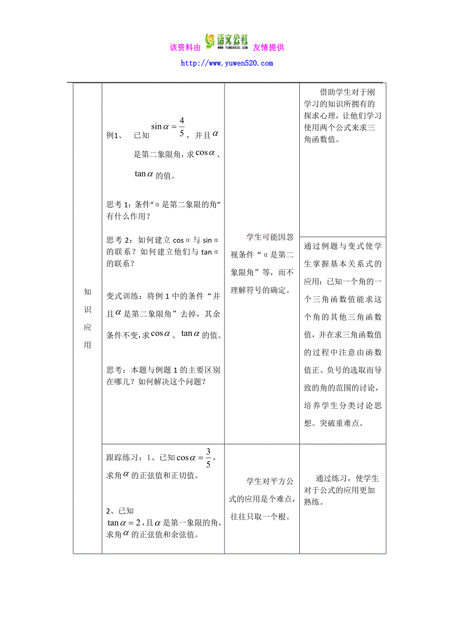 数学人教B版必修4教案：1.2.3 同角三角函数的基本关系式含答案_第2页