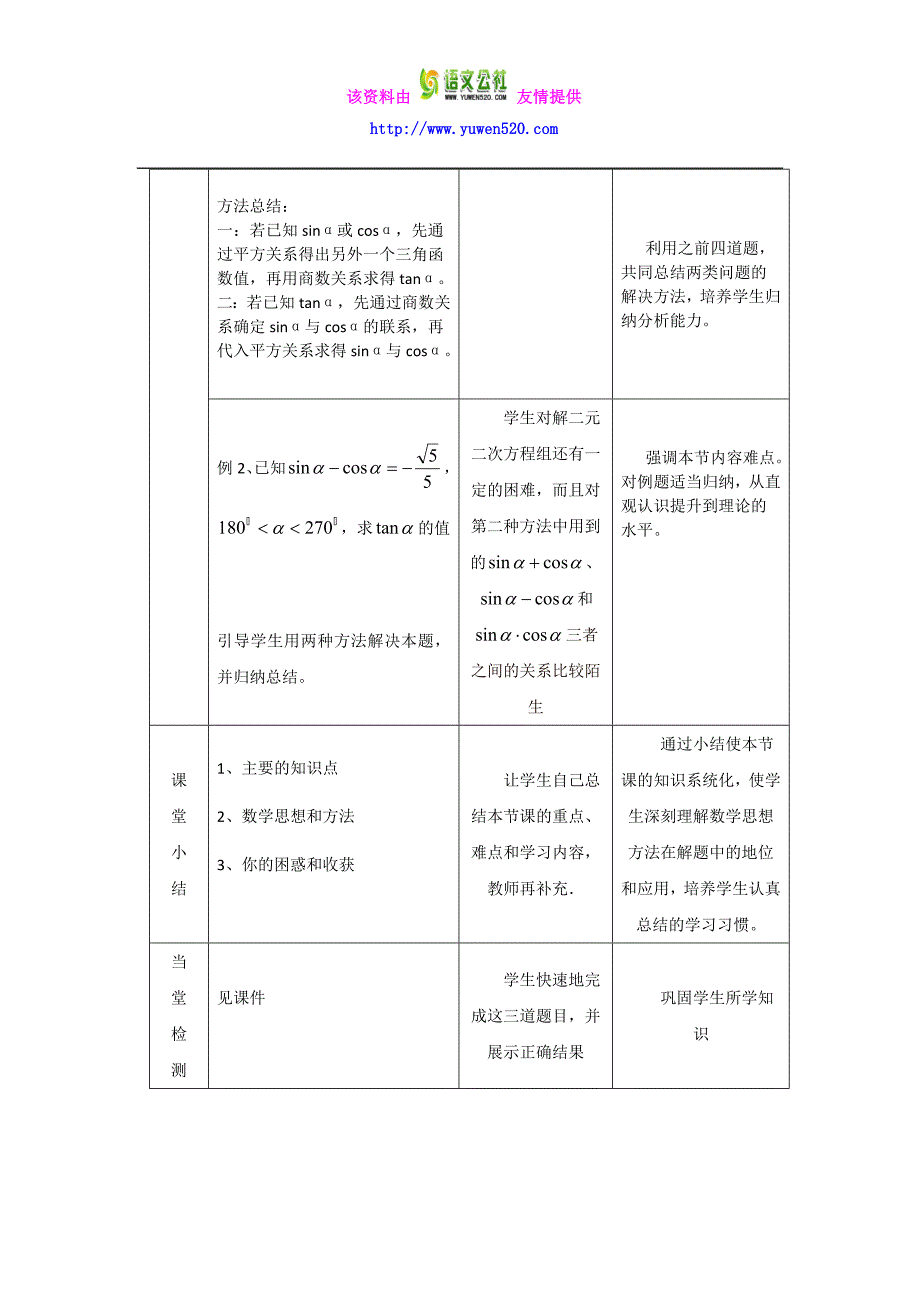 数学人教B版必修4教案：1.2.3 同角三角函数的基本关系式含答案_第3页
