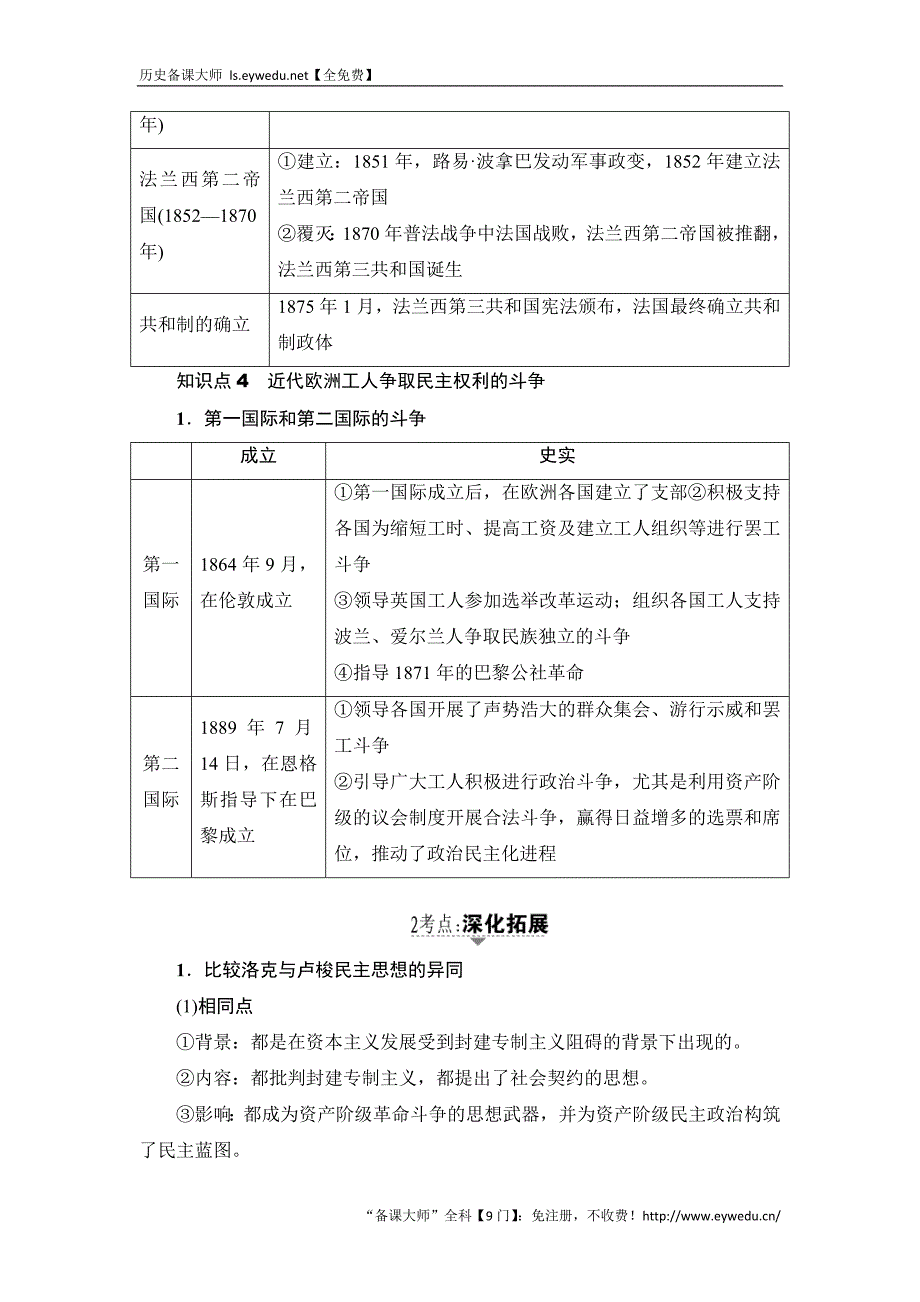 2017历史（岳麓版）一轮教案：选修2-第1讲 近代欧美的民主思想和实践 Word版含答案_第4页