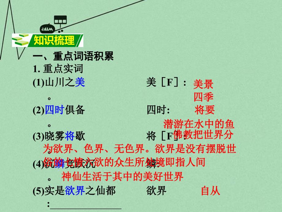 重庆市2016年中考文言文：第10篇《答谢中书书》ppt课件_第2页