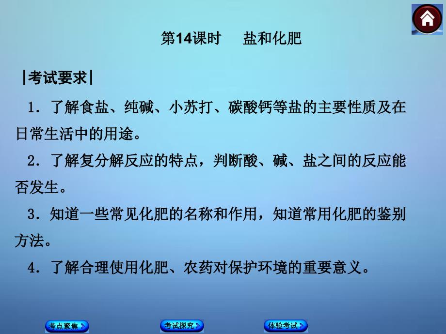 中考化学基础系统复习：第14课时《盐和化肥》ppt课件_第1页