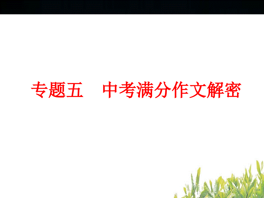 中考语文ppt复习课件：中考满分作文解密_第2页