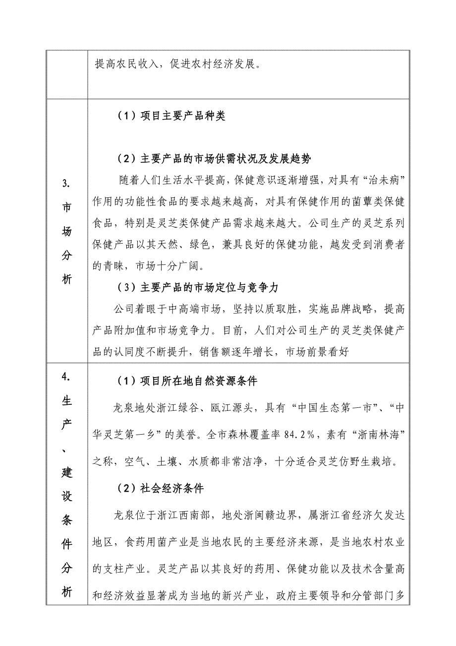 农业财政资金项目灵芝良种引进繁育示范推广 申报标准文本_第5页