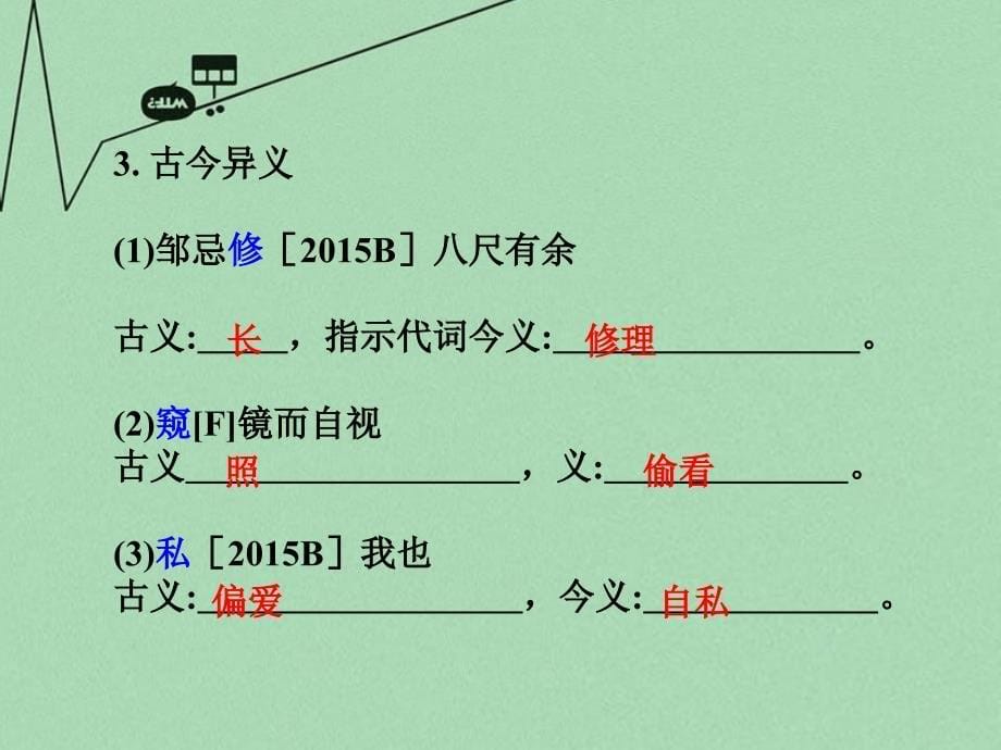 重庆市2016年中考文言文：第7篇《邹忌讽齐王纳谏》（战国策）ppt课件_第5页