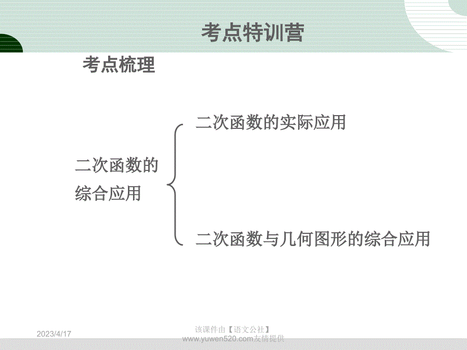 中考研究：第3章《函数》第5节《二次函数的综合应用》ppt课件_第2页