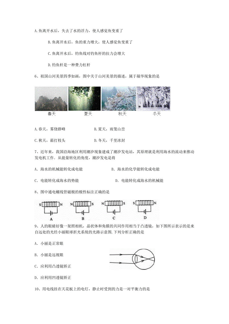 山东省潍坊市2012年初中物理学业水平考试二模试题_第2页