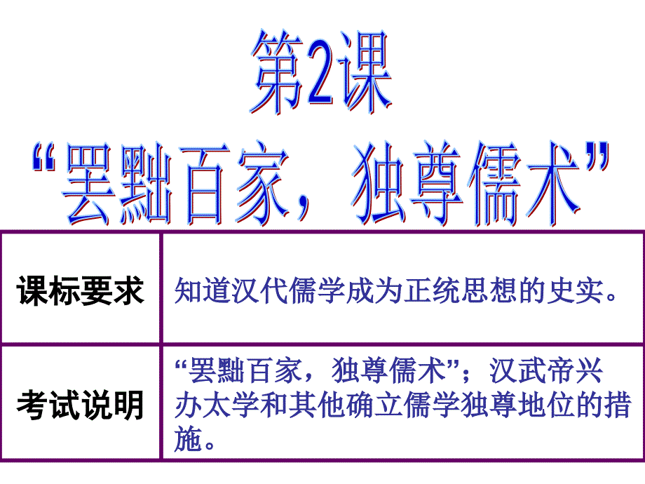 高二人教版历史必修三第2课罢黜百家独尊儒术(共34张)_第4页