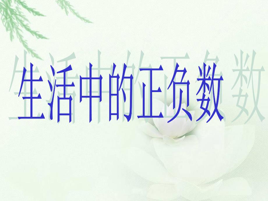 北师大版数学四年级上册《生活中的正负数》PPT课件_第1页