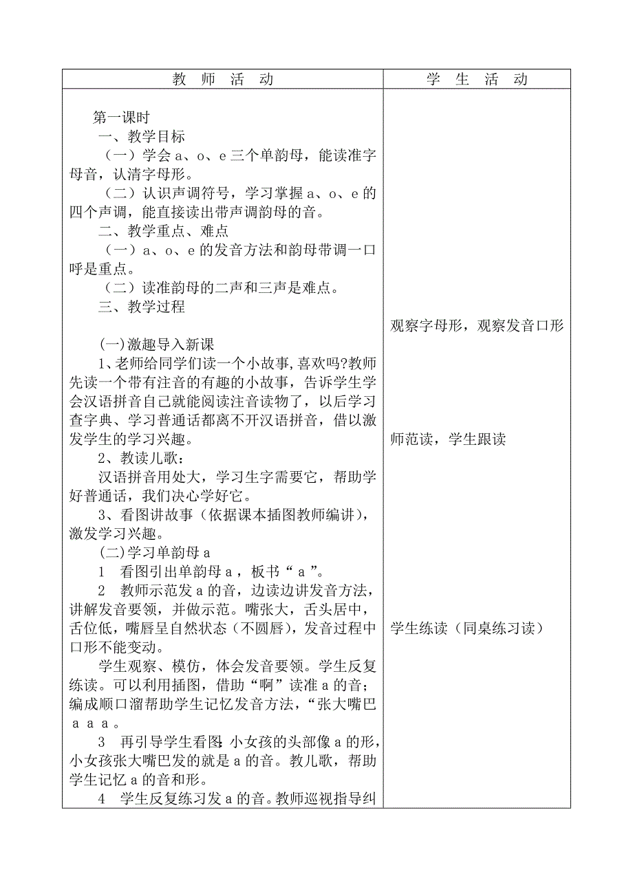 小学语文第一册单元二教学设计表_第2页