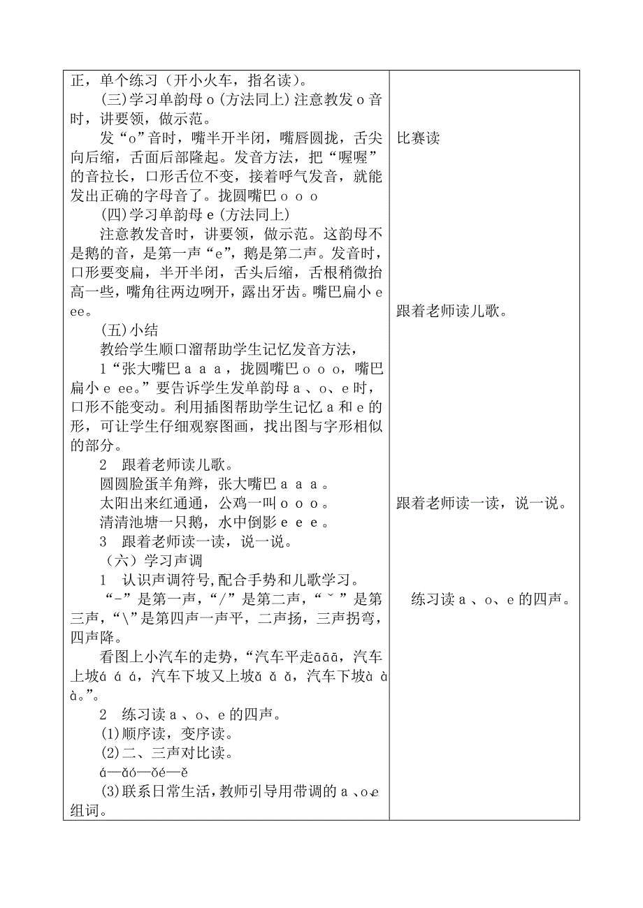 小学语文第一册单元二教学设计表_第3页