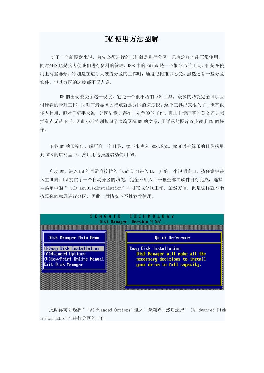 DM分区工具(DiskManager完美解决大硬盘分区)使用方法图解_第1页