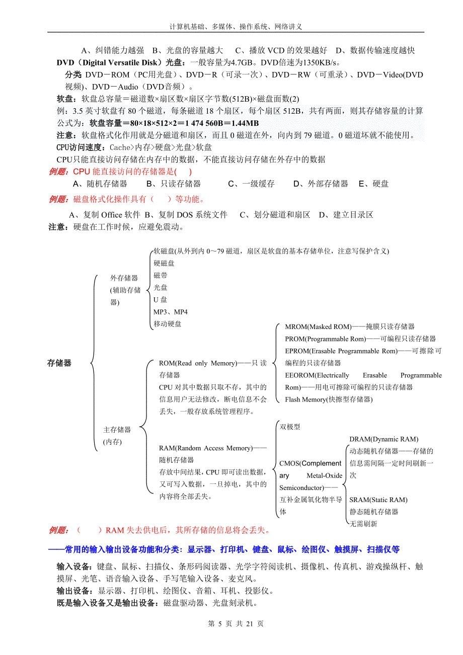 1计算机基础、多媒体、操作系统、网络_第5页