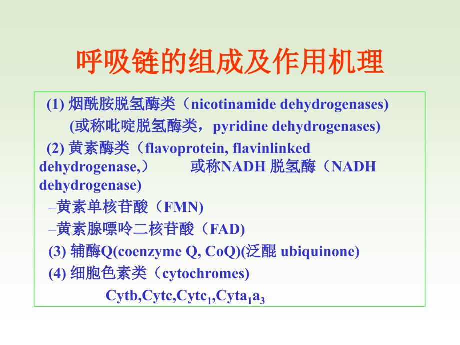 呼吸链的组成及作用机理_第1页