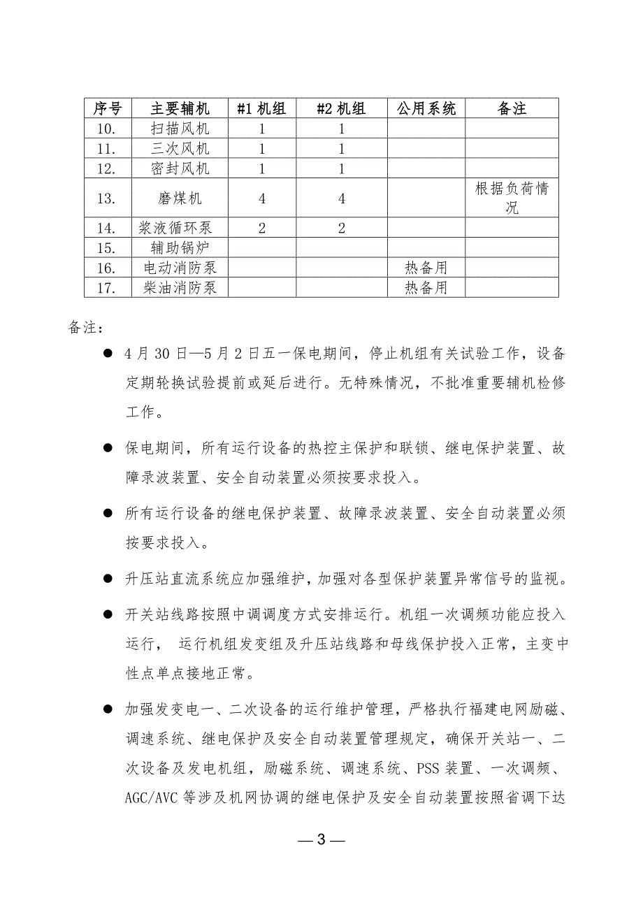 2016年五一节日期间湄洲湾电厂保电方案_第3页