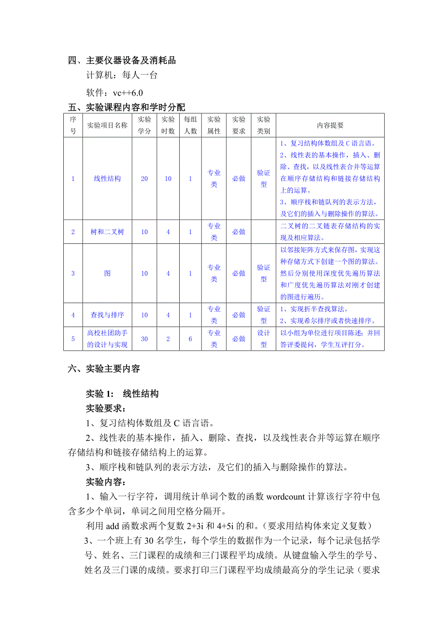 142-4812B--数据结构与算法(软件)实验教学大纲-蒋娜_第2页