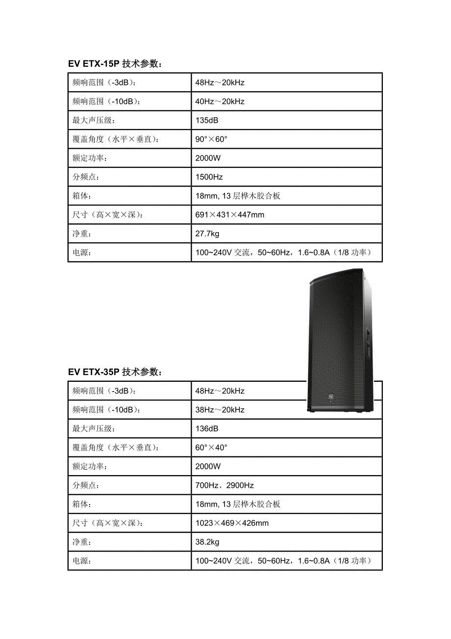 EVETX系列有源扬声器介绍_第3页