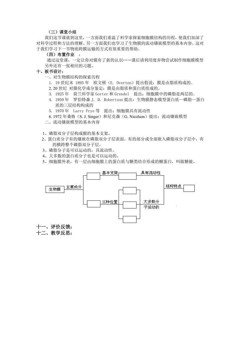 生物膜的流动镶嵌模型教案_第5页