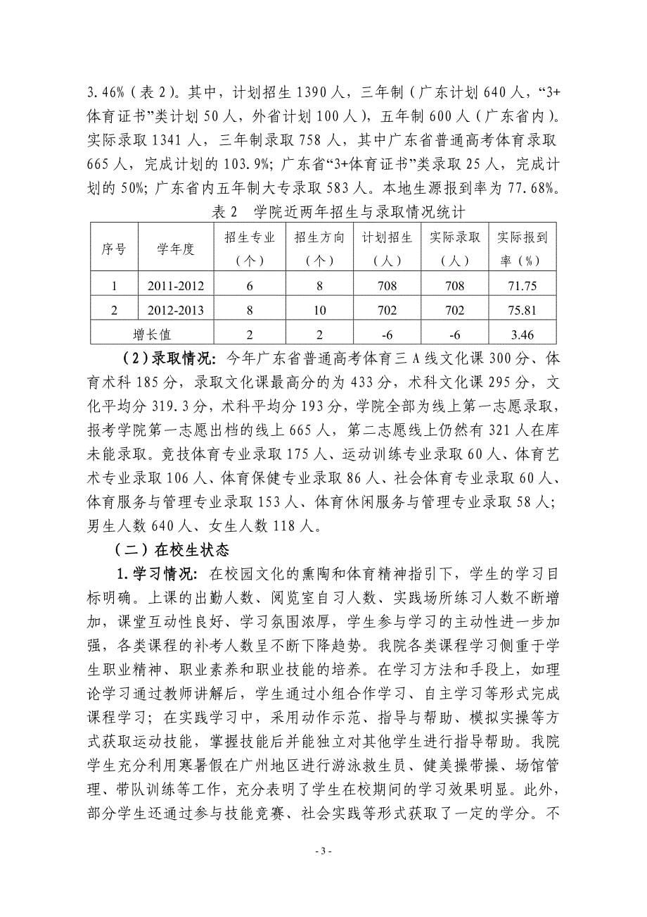 14广东体育职业技术学院高等职业教育人才质量报告_第5页