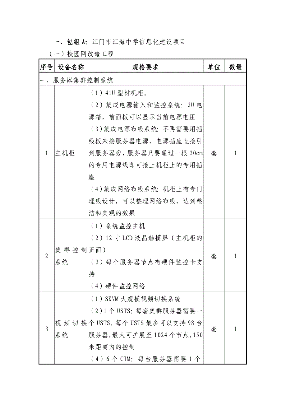 包组A江门市江海中学信息化建设项目_第1页